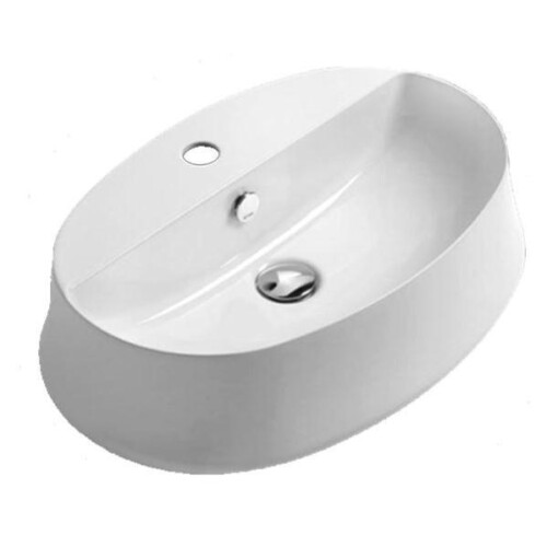 Раковина накладная, овальная, с 1 отв.под смеситель, Sharp 60 OVALE, 600х420мм